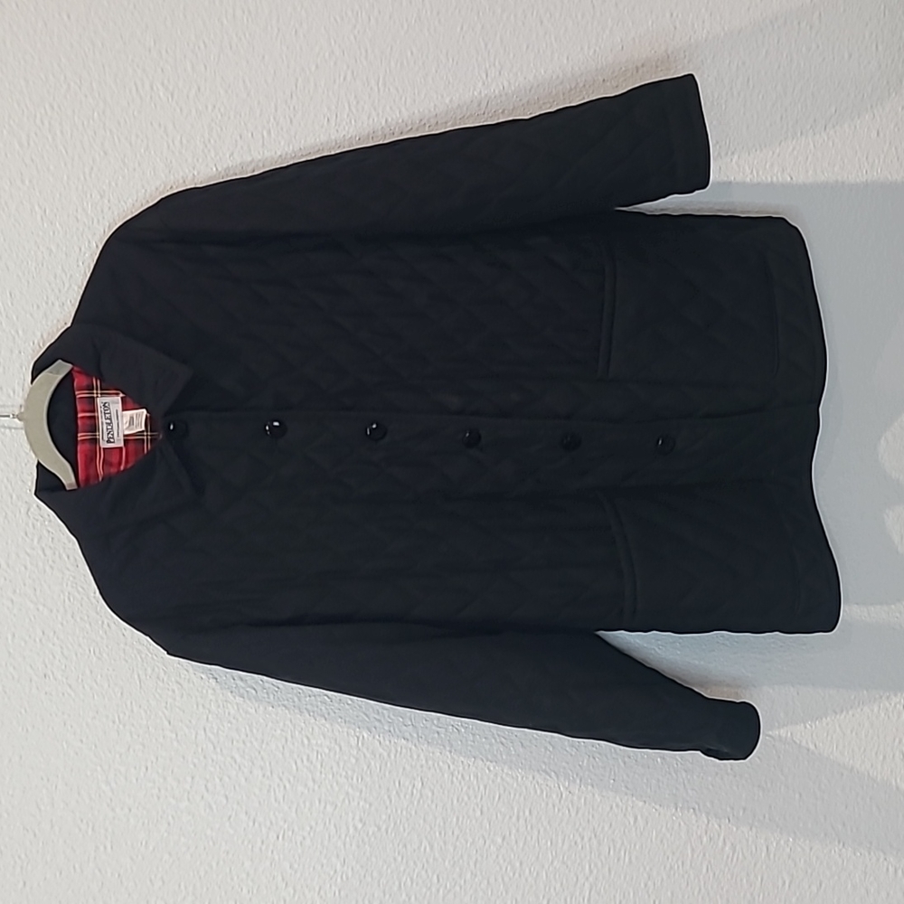 Pendleton black quilted long puffer coat large plaid liner shirt jacket - Picture 1 of 9